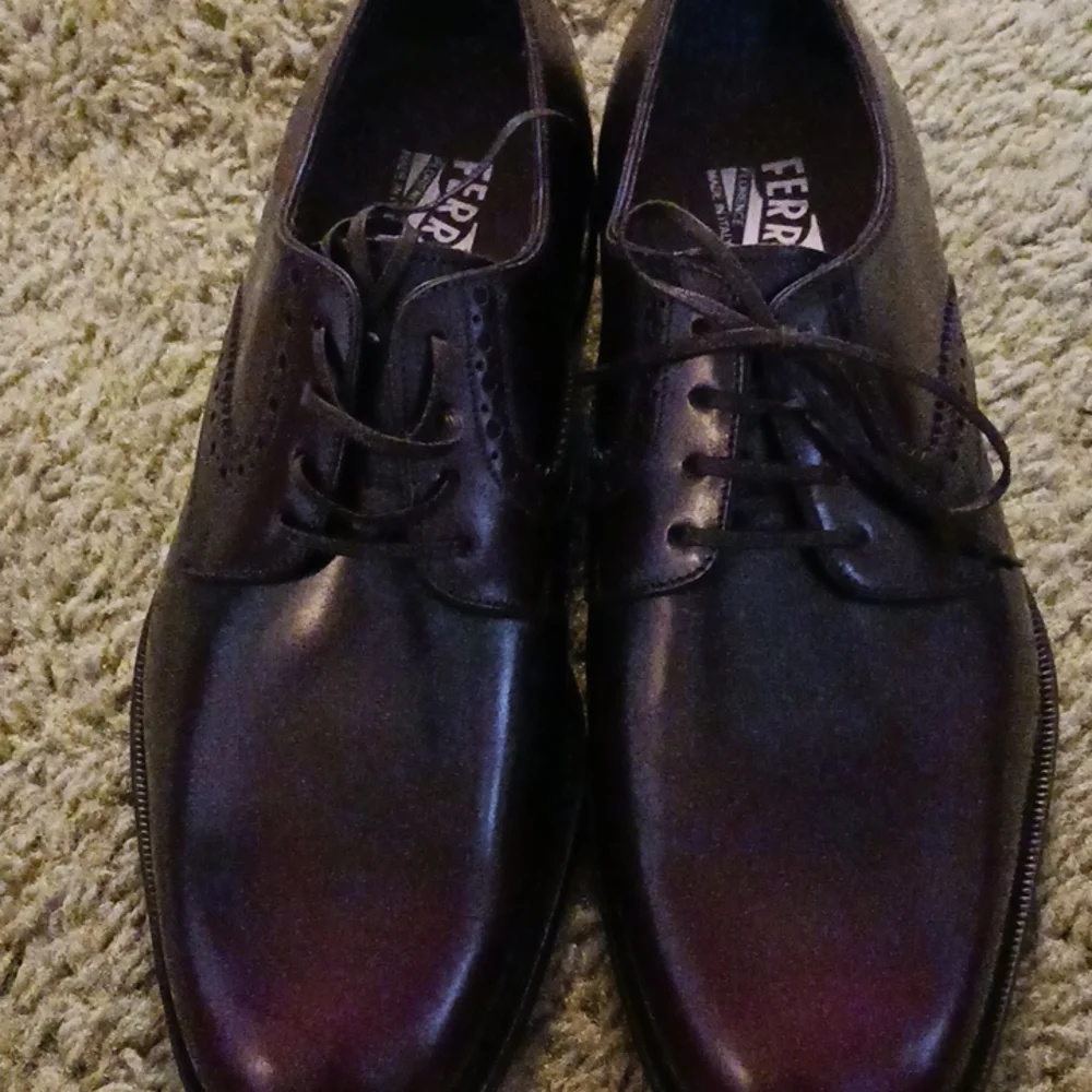 Men’s Burgundy Leather Dress Shoes by Ferragamo